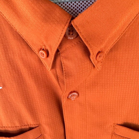 COLUMBIA TEXAS LONGHORNS MENS BURNT ORANGE TAMIAMI SHORT SLEEVE DRESS SHIRT - Picture 6 of 11